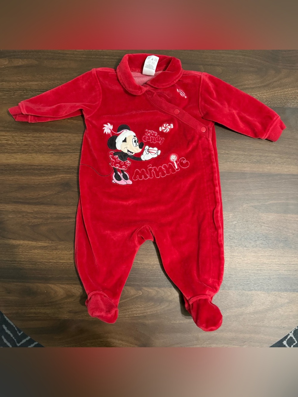 Baby girl Minnie Mouse Christmas sleeper